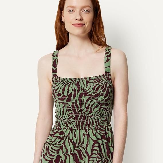 Green And Brown Leaf Print Jumpsuit image 2